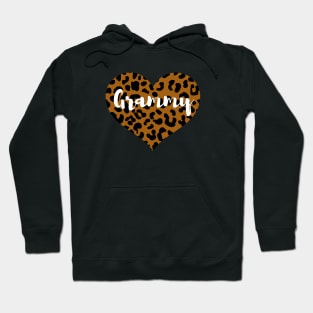 Cute Leopard Print Grammy Heart Hoodie